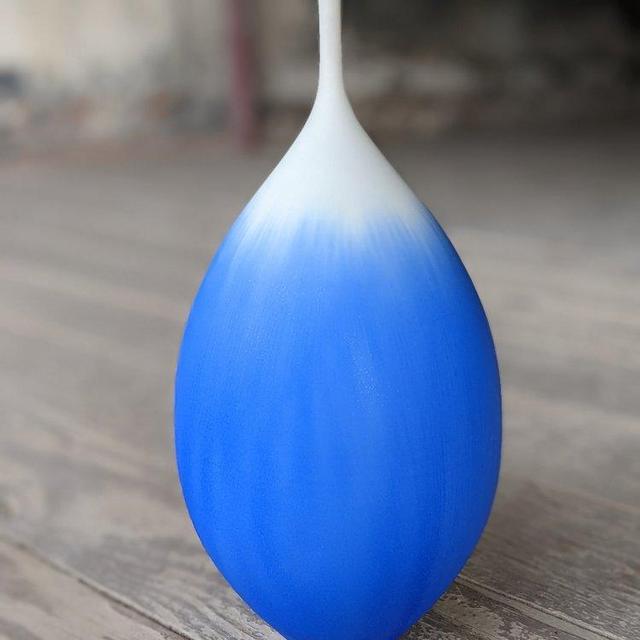 White and Blue Matte Crystalline Bottle