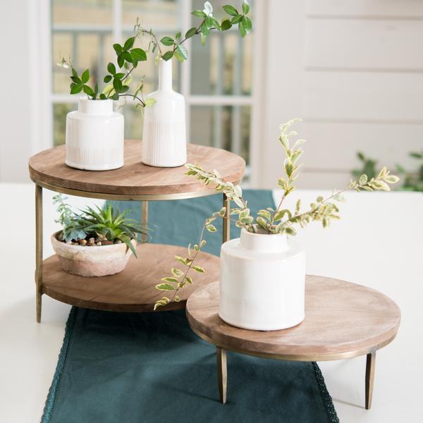 Leona Mango Wood & Metal Stand