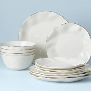 Blue Bay White 12-Piece Dinnerware Set