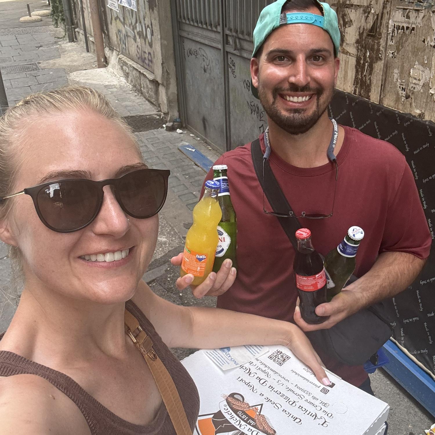 Pizza to go in Naples, Italy! We searched forever to find the best pizza!!