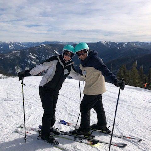 Matching ski helmets! 