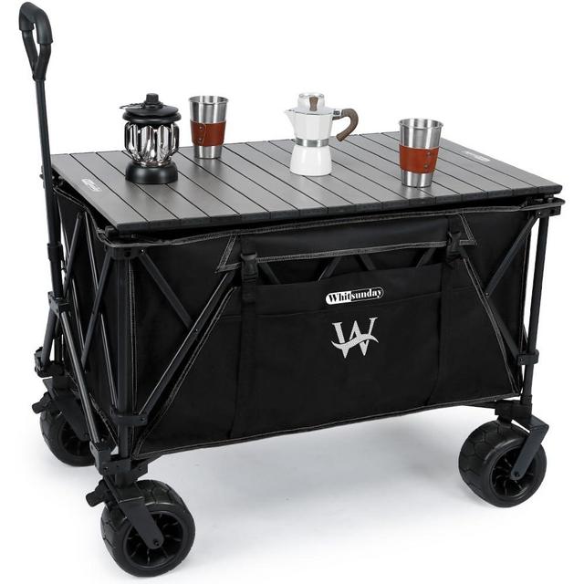 Whitsunday Folding Collapsible Utility Camping Park Moko Wagon Cart (Black)