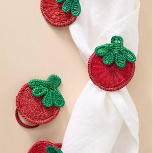 Handwoven Fruit Napkin Rings, Set of 4