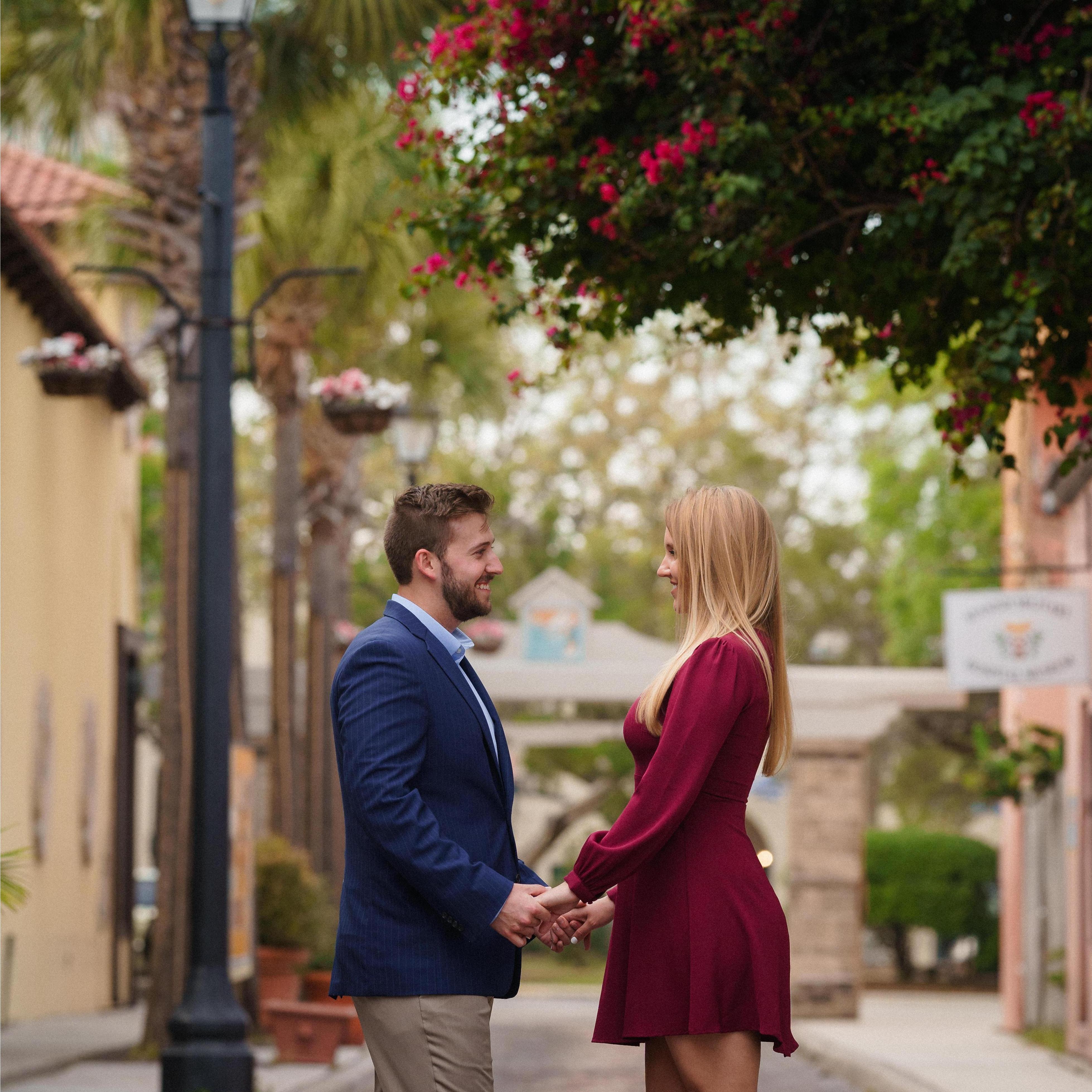 engagement pics, downtown St. Augustine - March 2020