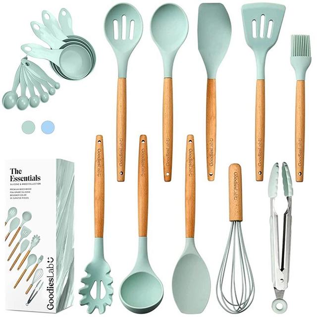 Kitchen Utensils Set, 20 Silicone Cooking Utensils Set, Spatula Set Kitchen Set Wooden Utensils For Cooking, Silicone Kitchen Utensils Set, Silicone Utensil Set For Non Stick Cookware Kitchen Gadgets