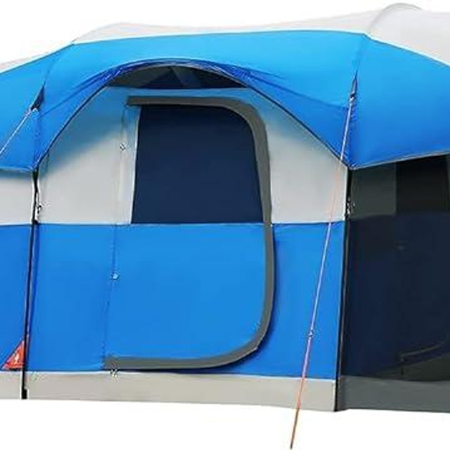 PORTAL 8 Person Family Camping Tent with Screem Room, Water Resistant Cabin Tent with Rainfly, Large Family Tent for Outdoor Camping, Party