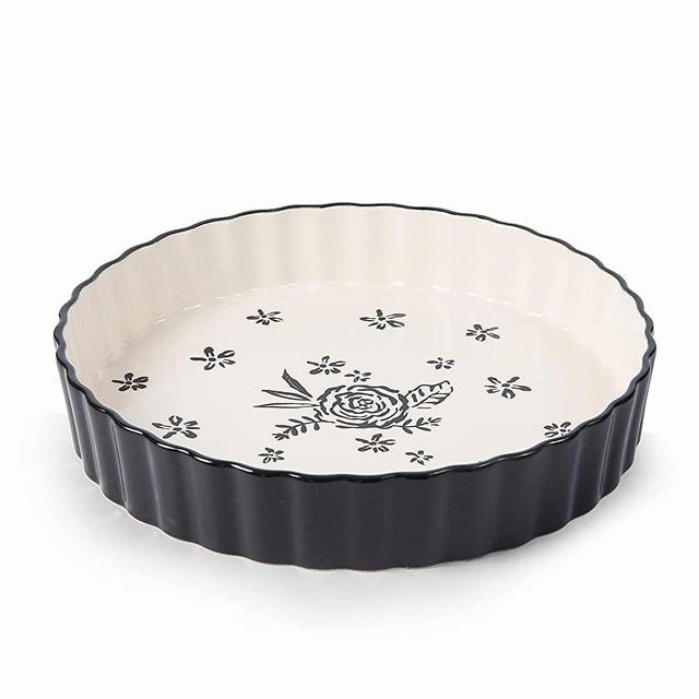 Wisenvoy Quiche Tart Pan Pie Pan Ceramic Tart Pans Quiche Pan Non-Stick Tart Pan Pie Dish Pie Plate Deep Dish Pie Pan