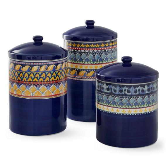 Italian Ceramic Canister Set of 3