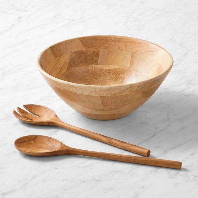 Open Kitchen x Williams Sonoma Light Wood Salad Bowl & Servers, Small Bowl