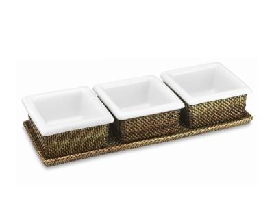 Nito Condiment Caddy with Ceramic Inserts