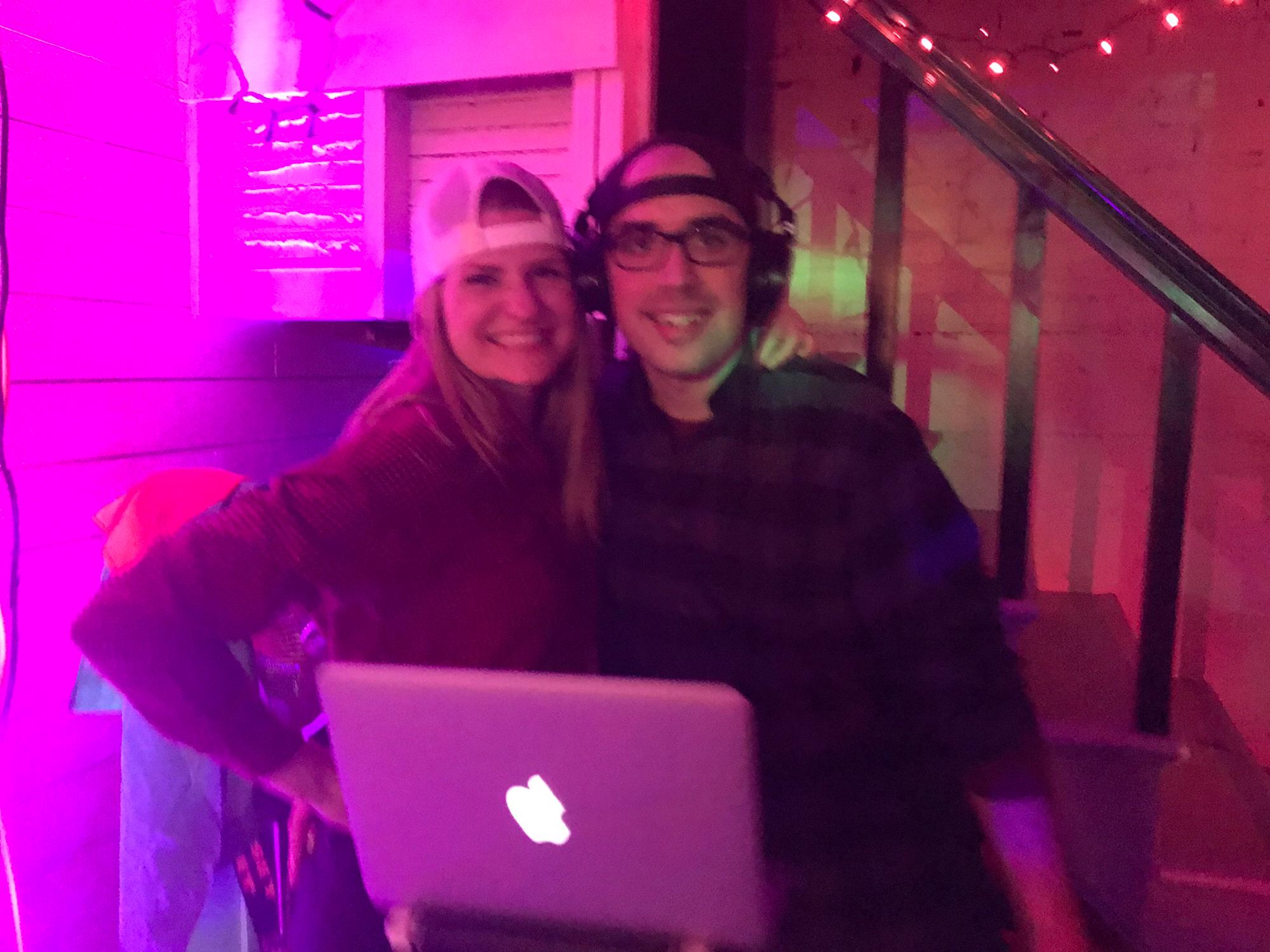 DJ DISCOURSE and his hype girl, NYE 2019