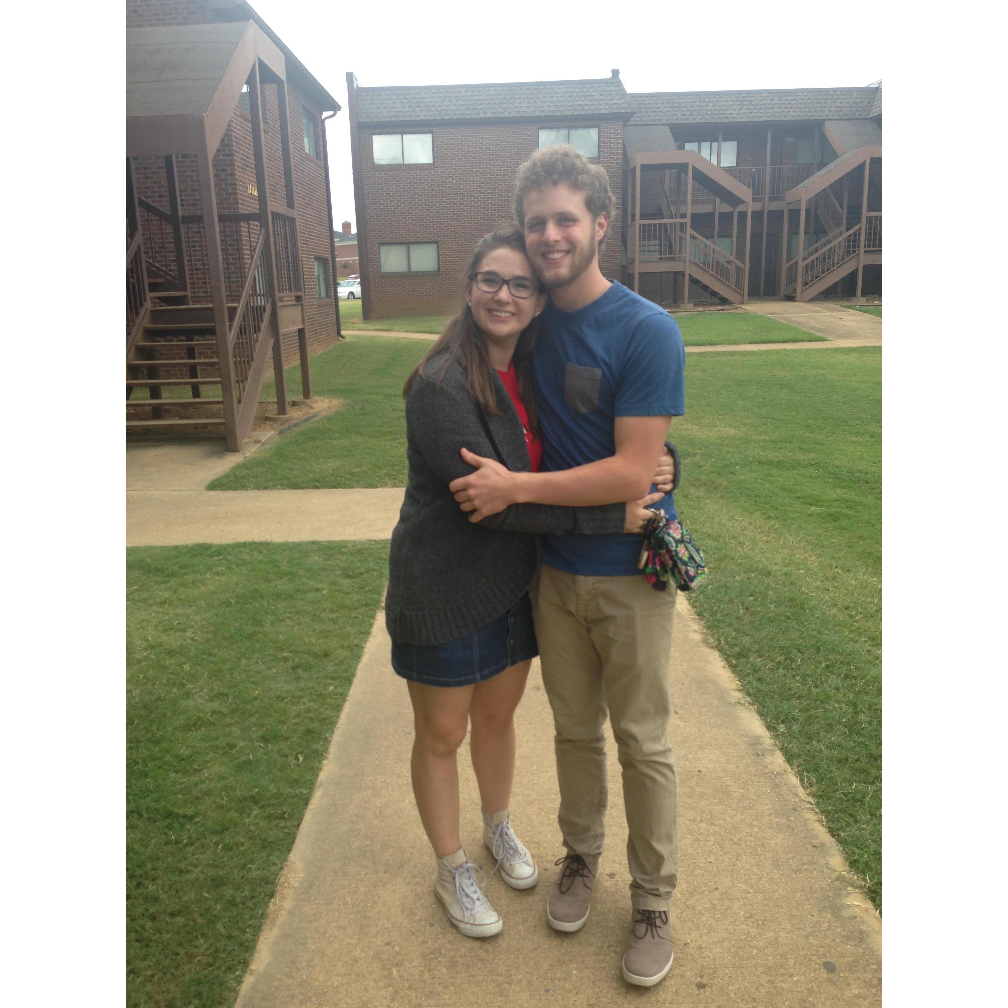 One of our first days of college! So blessed to be at the same University. Go Bulldogs!