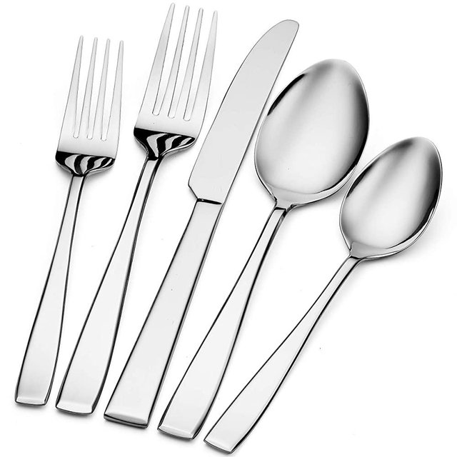 Godinger Flatware Set, Mirrored Stainless Steel Cutlery Silverware Flatware Sets, 20 Piece Set, Service for 4