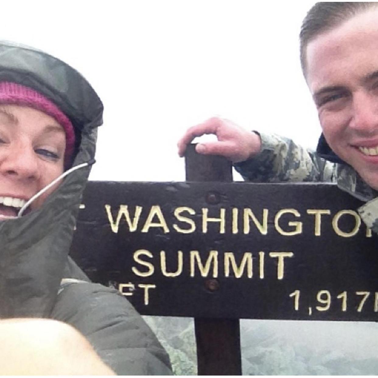 At the top of Mount Washington - VERY windy!