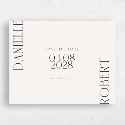 Light Oatmeal, Beige Wedding Save the Date - Falcon Landscape