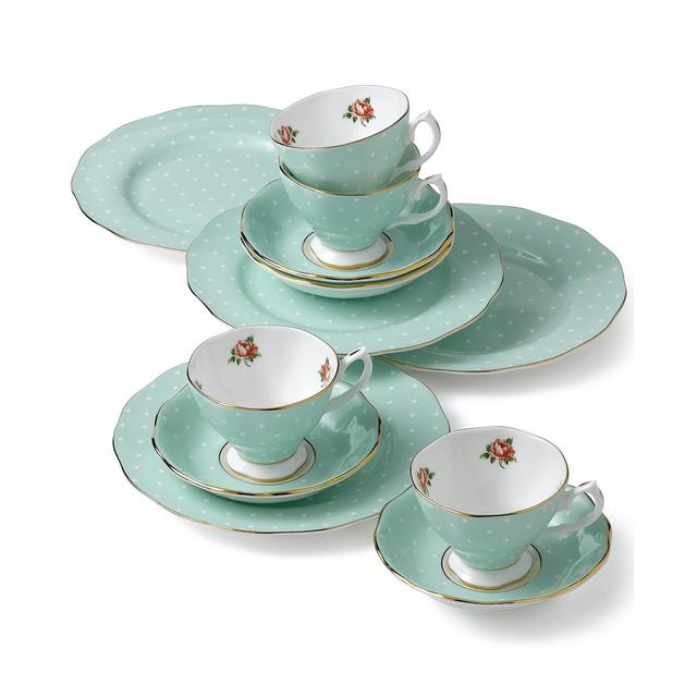 Royal Albert Polka Rose 12-Piece Set, Created for Macy's