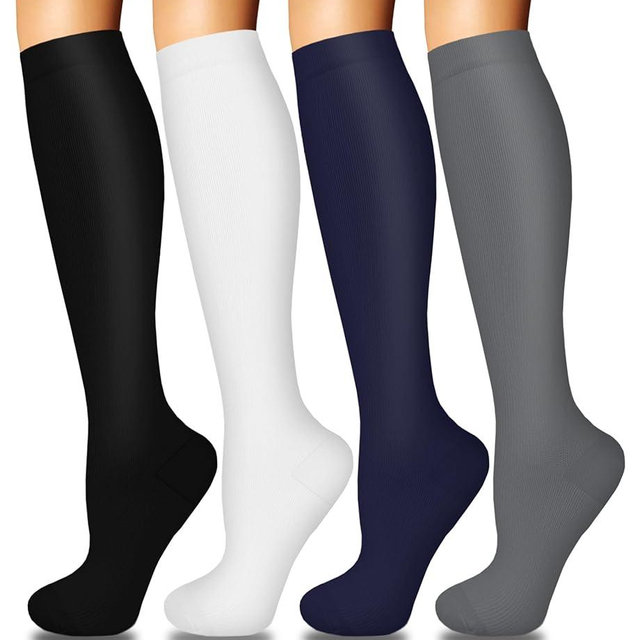 4 Pairs Compression Socks for Women Circulation-Best Support for Nurses,Running,Athletic,Travel