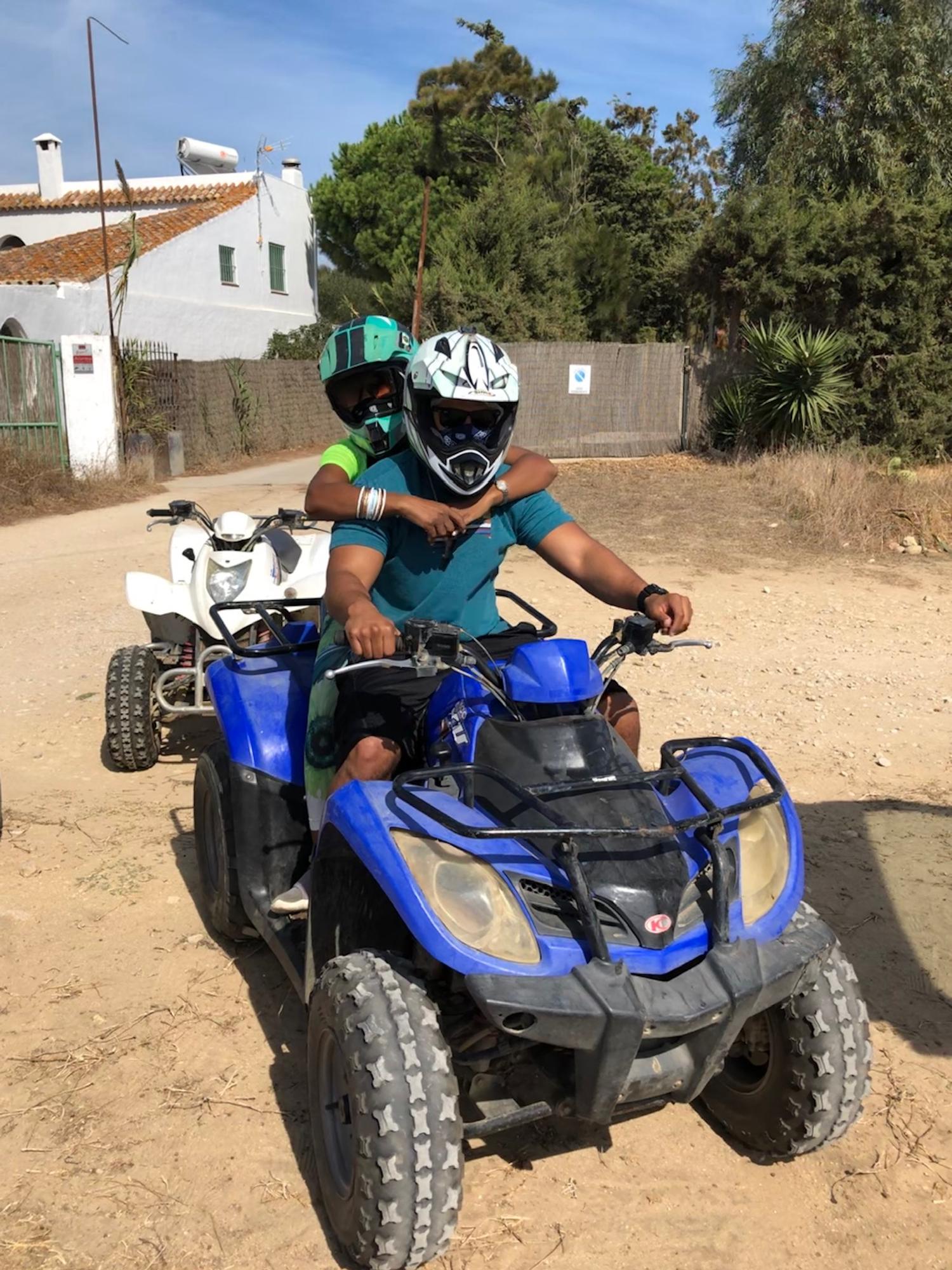 First time riding ATVs in Spain and taking a trip with bridesmaid Shauntey.