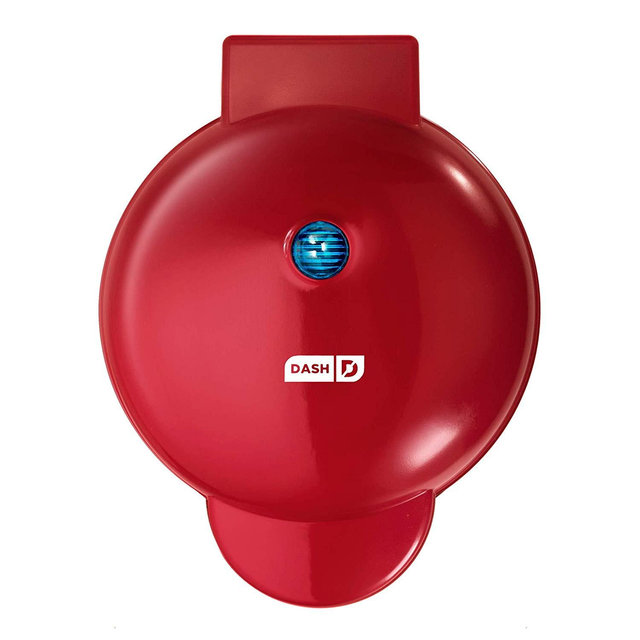 Dash DMG8100RD 8” Express Electric Round Griddle for Pancakes, Cookies, Burgers, Quesadillas, Eggs & other on the go Breakfast, Lunch & Snacks with Indicator Light + Included Recipe Book Red