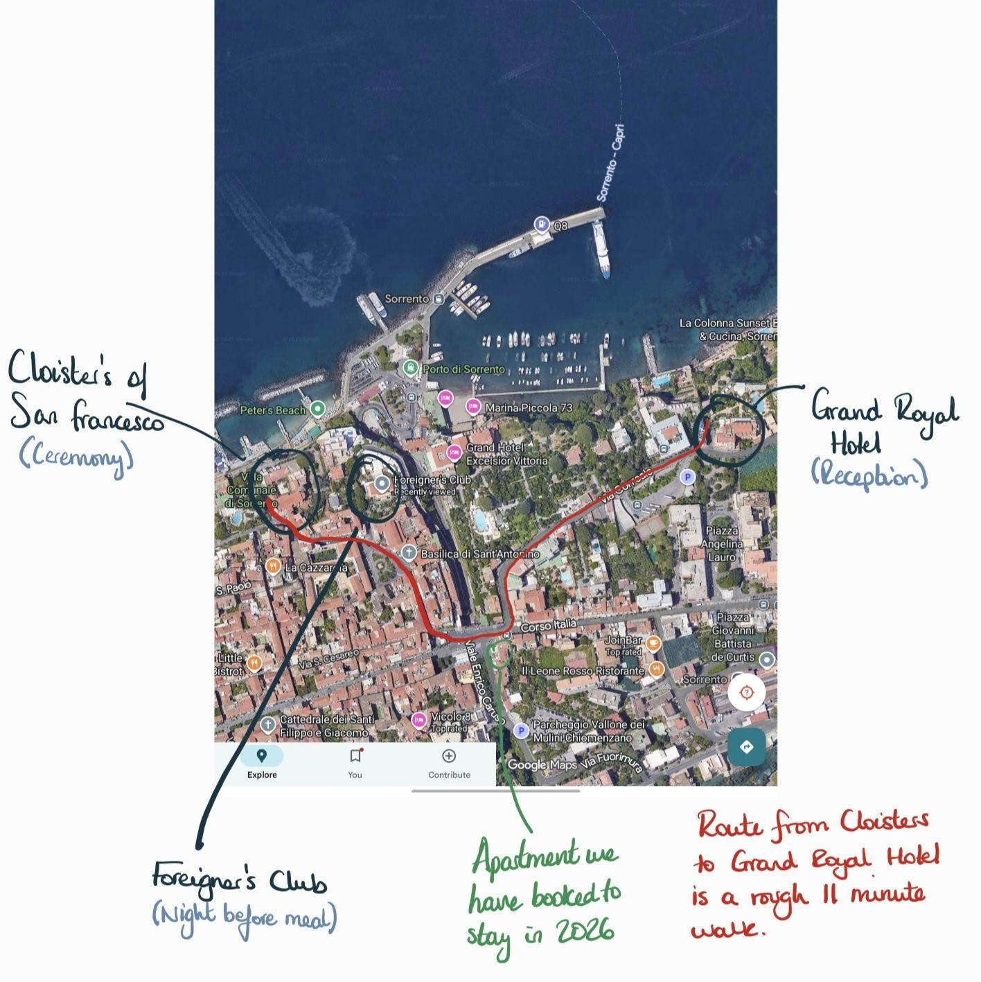 Map of our wedding locations.