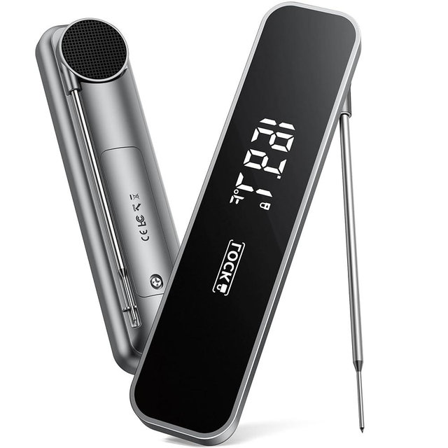 0.3 Sec Instant Read Meat Thermometer Digital, Food Thermometer for Cooking and Grilling, Waterproof, Backlight, Kitchen Oven Candy BBQ Essentials Accessories, Gifts for Him Men, Dad & Mom