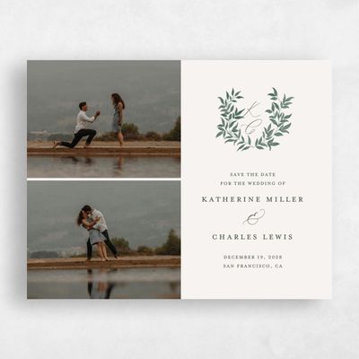 Light Oatmeal, Beige Wedding Save the Date - Willow Multiphoto