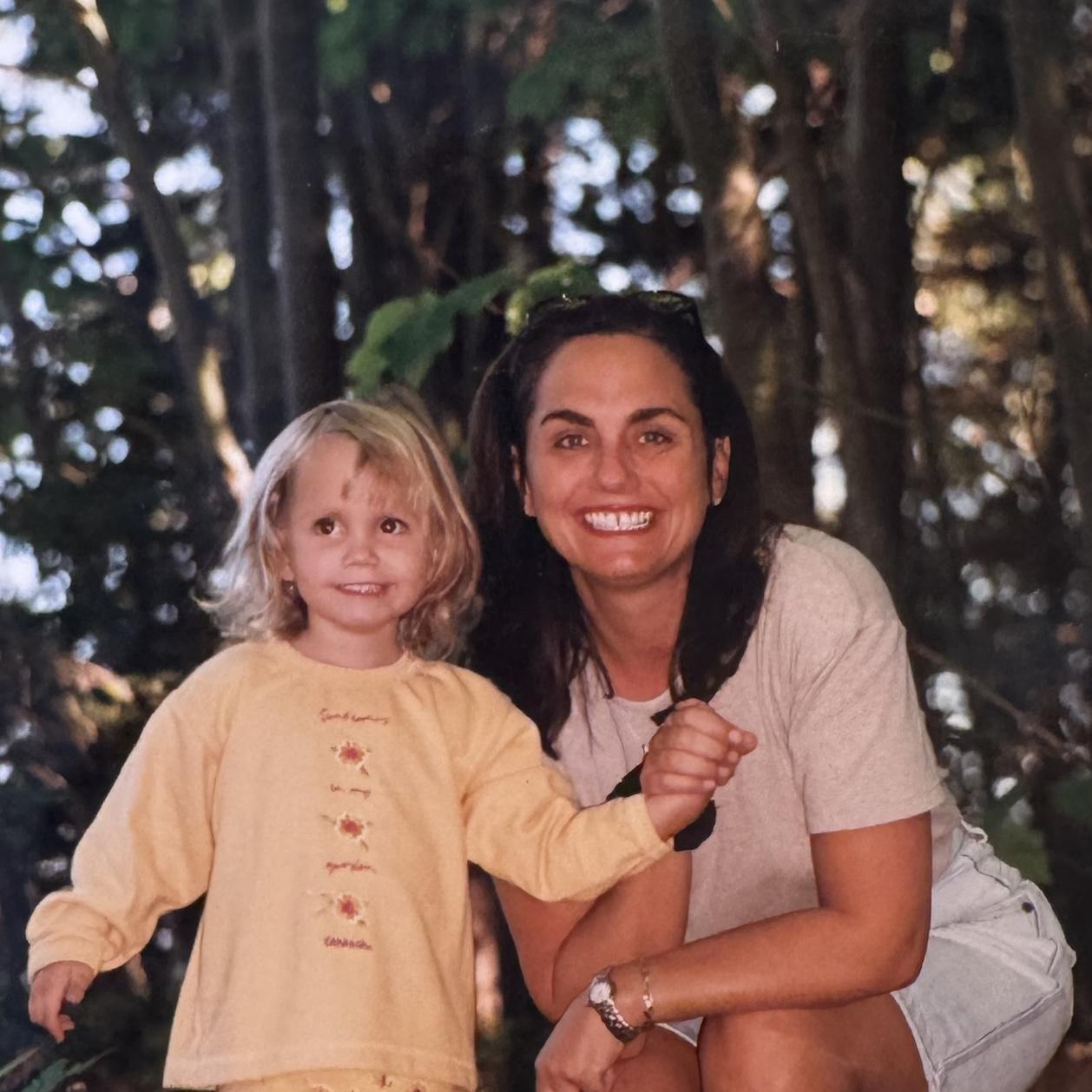 Young Caroline and her criminally underpaid wedding planner exploring the Acadia woods