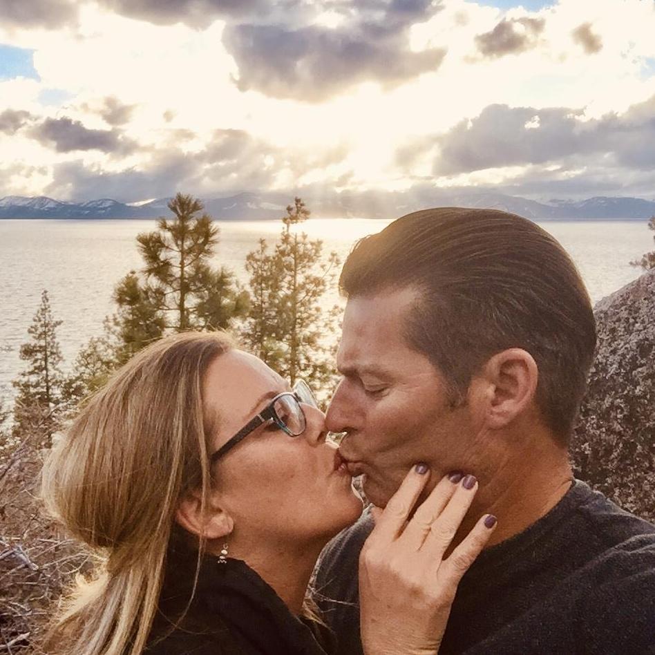 Took another trip up to Lake Tahoe (9th trip) where we celebrated Brian's birthday, finalized the wedding plans, and took this adorable photo... haha! - April of 2019