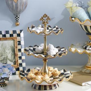 Courtly Check Ceramic Three Tier Sweet Stand