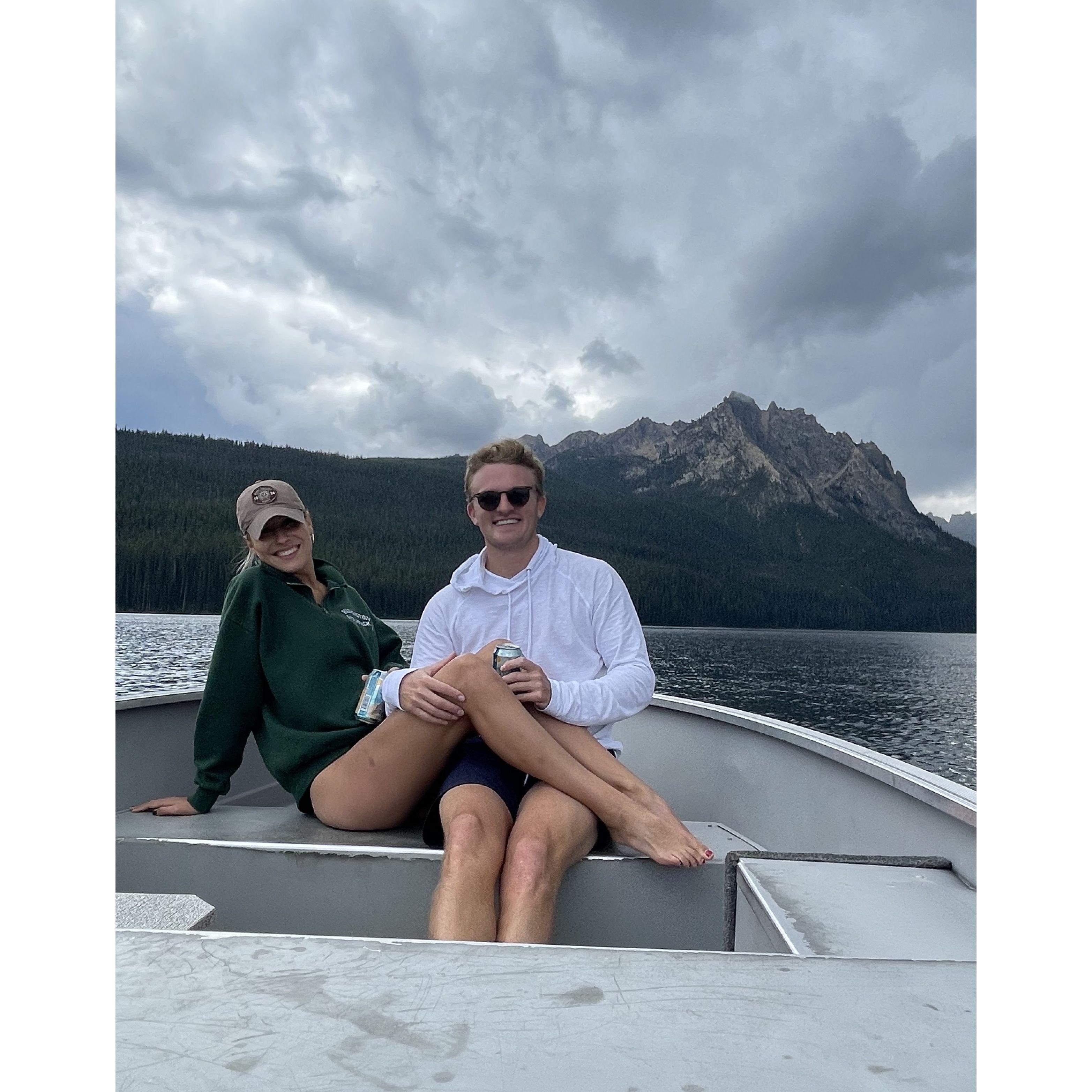 Took a boat out in the rain in Stanley, Idaho!