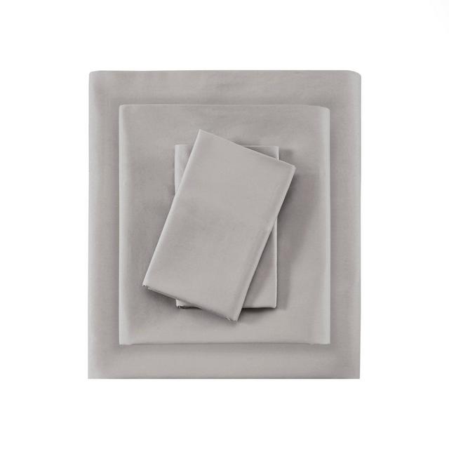 King 525 Thread Count Solid Cotton Sheet Set Gray