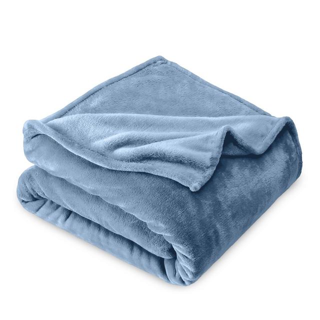 Coronet Blue Microplush Full/Queen Fleece Blanket by Bare Home