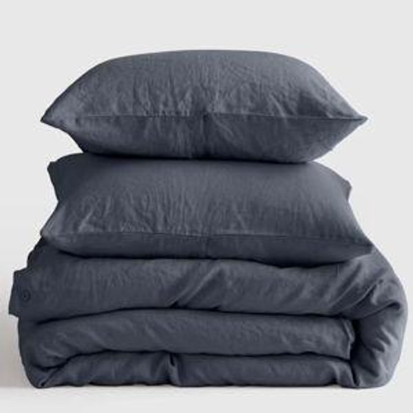 European Linen Duvet Cover Set Nightfall - Full/Queen