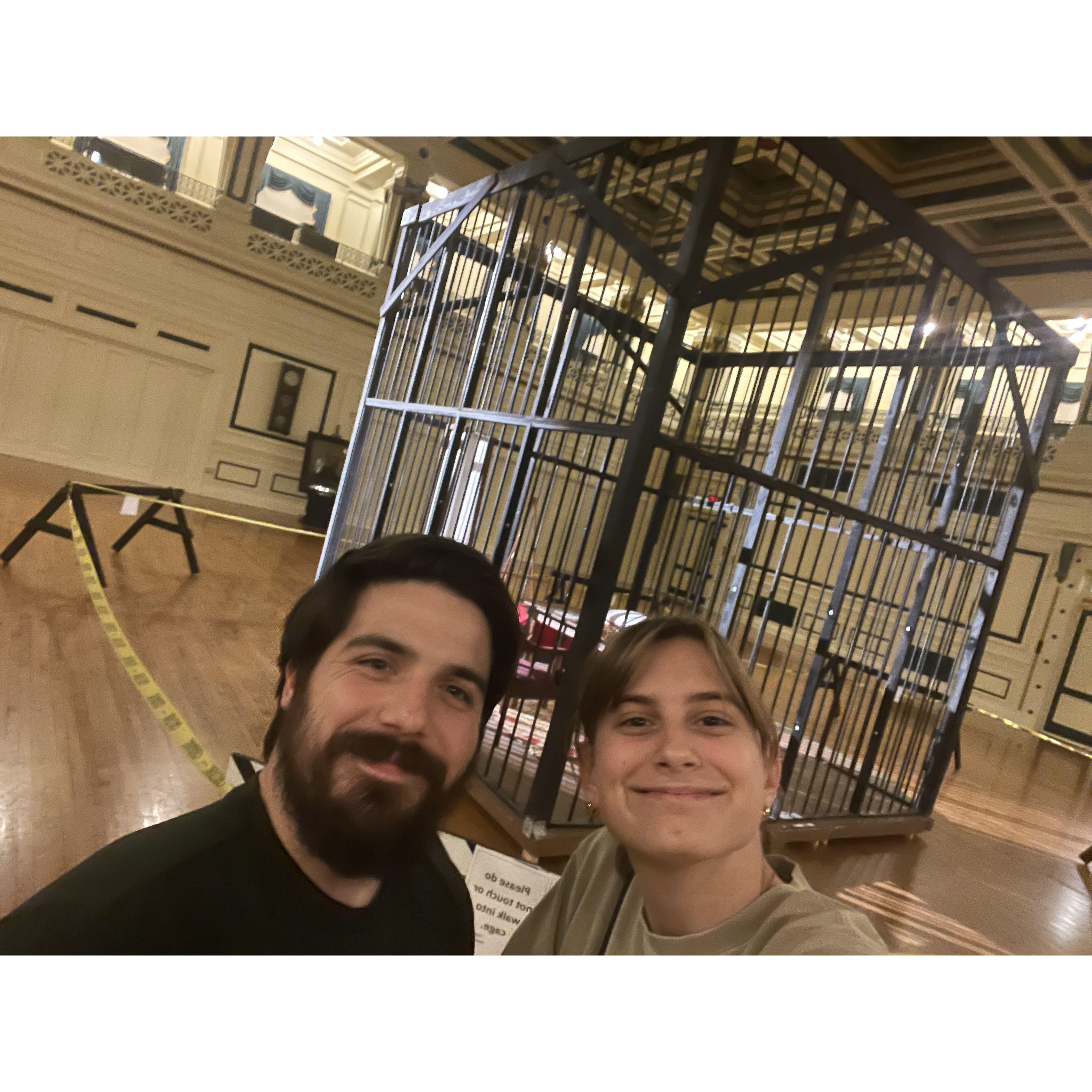 Silence of the Lambs showing at S&S (little did we know we were standing in our reception area)