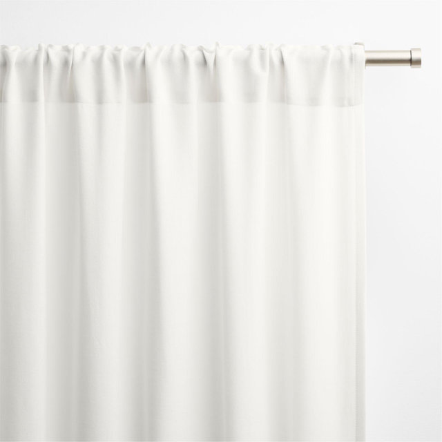 Crisp White Wool Sheer Window Curtain Panel 52"x84"