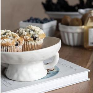 Stoneware Bowl w Reactive Glaze, White