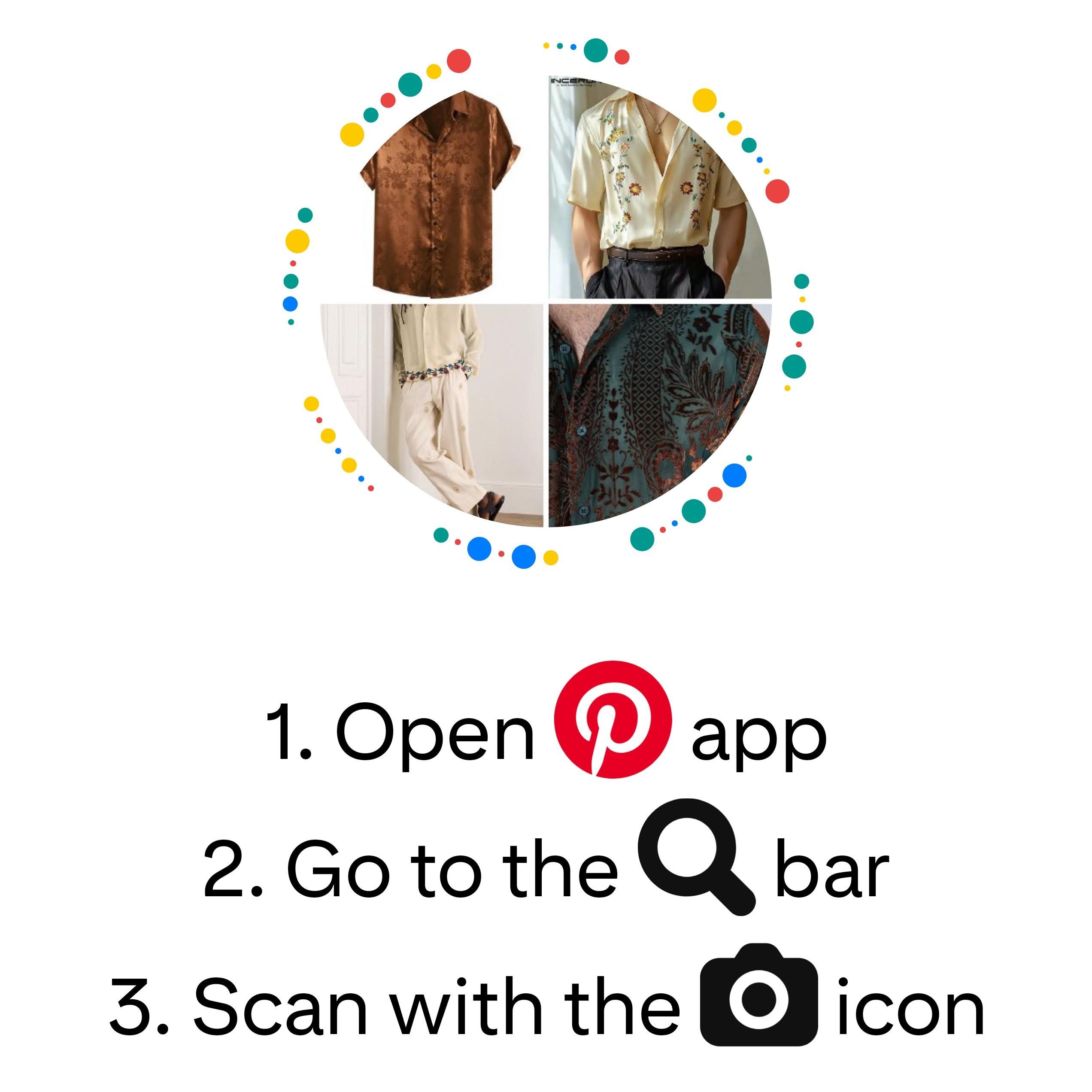 Using the Pinterest App Scan the picture and you will have full access to the mens look book and inspo!