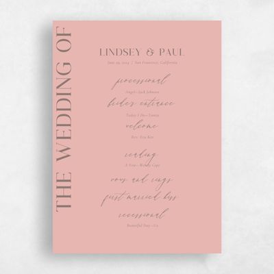 Peach, Orange Wedding Program - Philippa