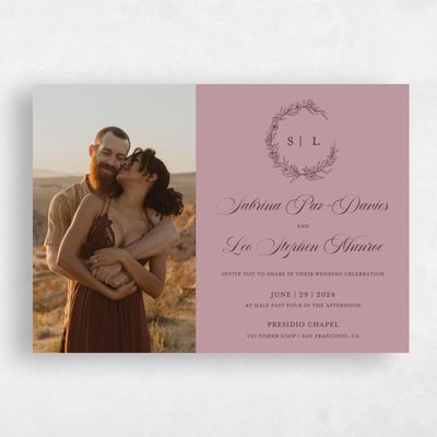 Dusty Rose, Pink Wedding Invitation - Goundry Photo