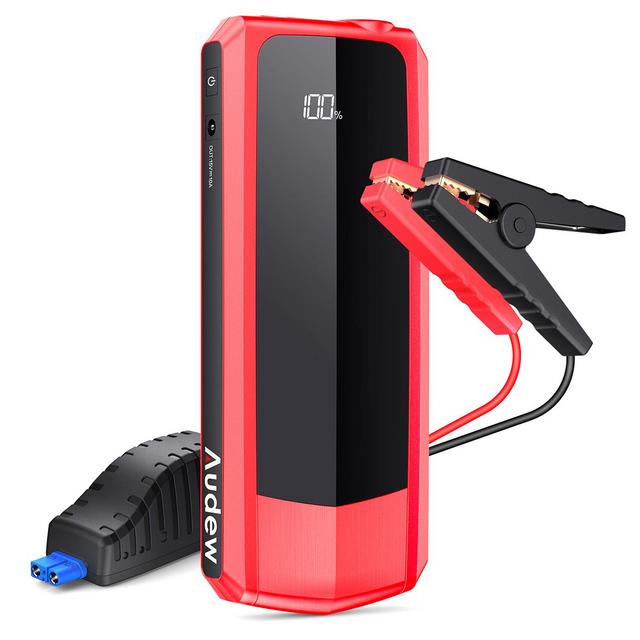 Audew 2000A Peak 20000mAh Car Jump Starter for All Gas Engines or Up To 8.5L Diesel Engines with LCD Power Display