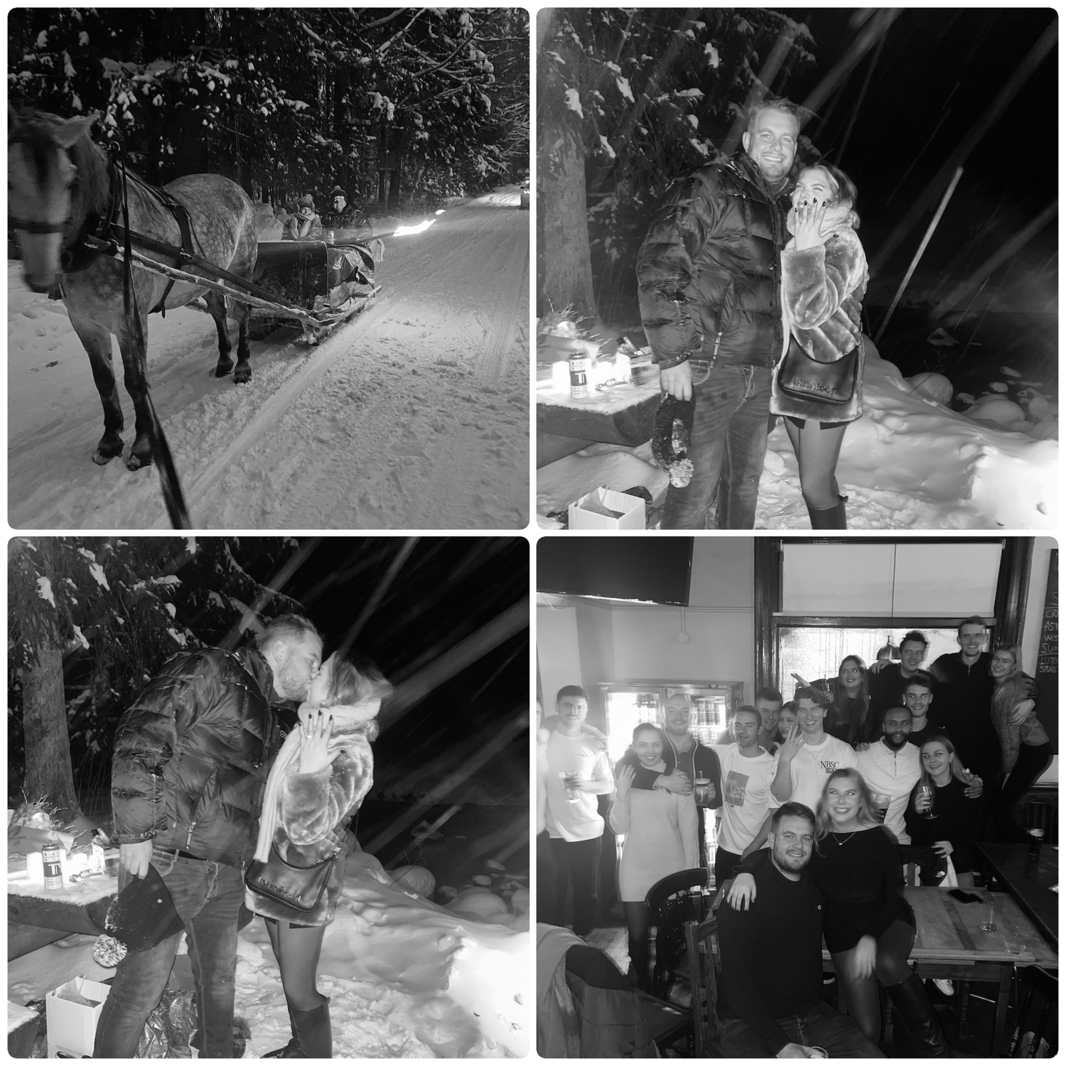 2023: Getting engaged in Zakopane Poland! A sleigh ride that ended with a bonfire and a diamond - we're officially fiancés! - Zakopane, Pologne ! Traîneau feu de camp et diamant –nous sommes fiancés!