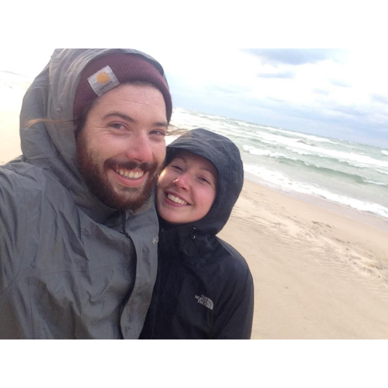 One of our first real dates to the beach while working at Indiana Dunes National Park - Fall 2017