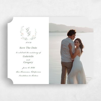 White Ticket Wedding Save the Date - Margot Photo
