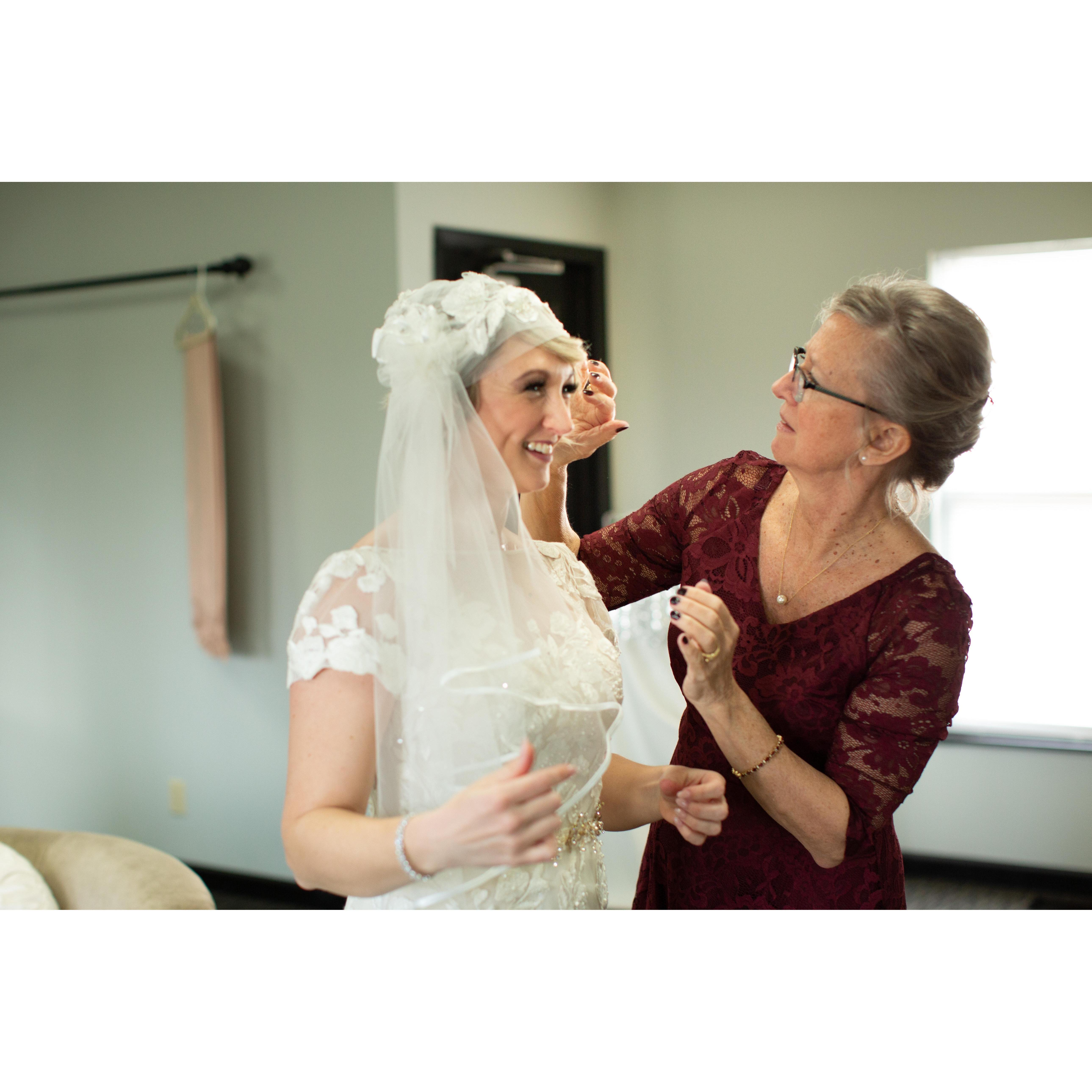 Getting help from my momma.