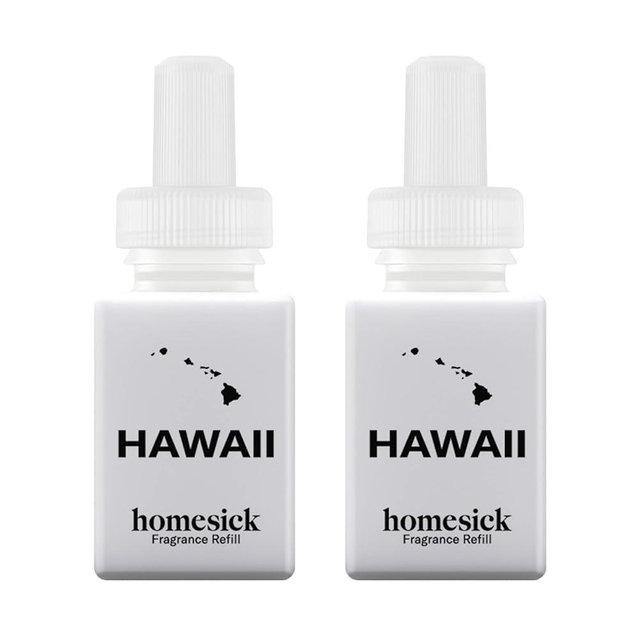 Pura & Homesick Home Scent Refill - Smart Home Air Diffuser Fragrance - Up to 120-Hours of Luxury Fragrance per Refill - Clean Diffuser Fragrance - Household Essential - 2 Pack, Hawaii