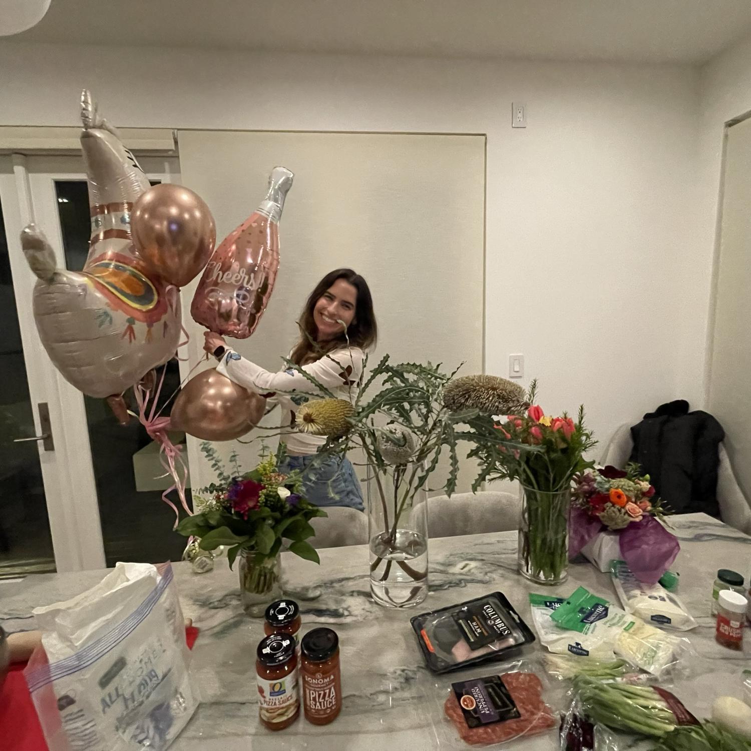 Our mini engagement party days after we returned from Patagonia newly engaged. It was a make-your-own pizza party!