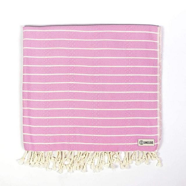 Sand Cloud Turkish Towel - Peshtemal Cotton - Great for Beach or as a Blanket - The Gocek (Pink)