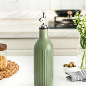 FE FUN ELEMENTS Olive Oil Dispenser Bottle, 19 oz Oil Dispenser for Kitchen and Vinegar Dispenser Bottle, Suitable for Vinegar, Coffee Syrups & Other Liquids, Green