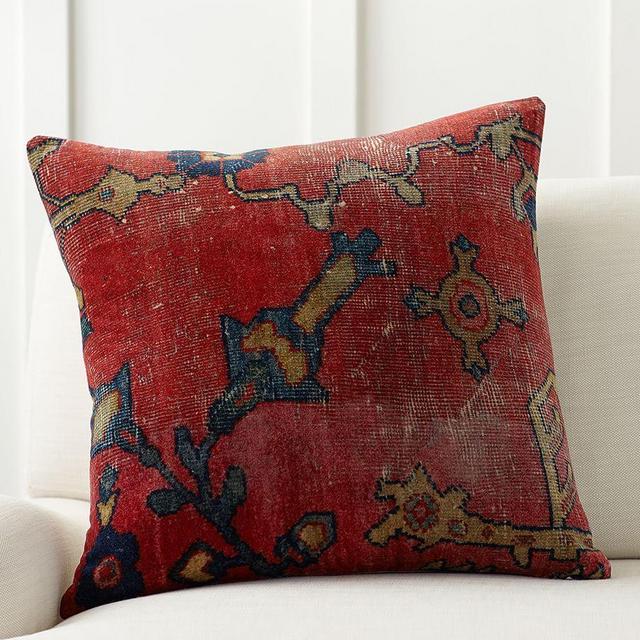 Dara Velvet Pillow Cover, 22", Red Multi