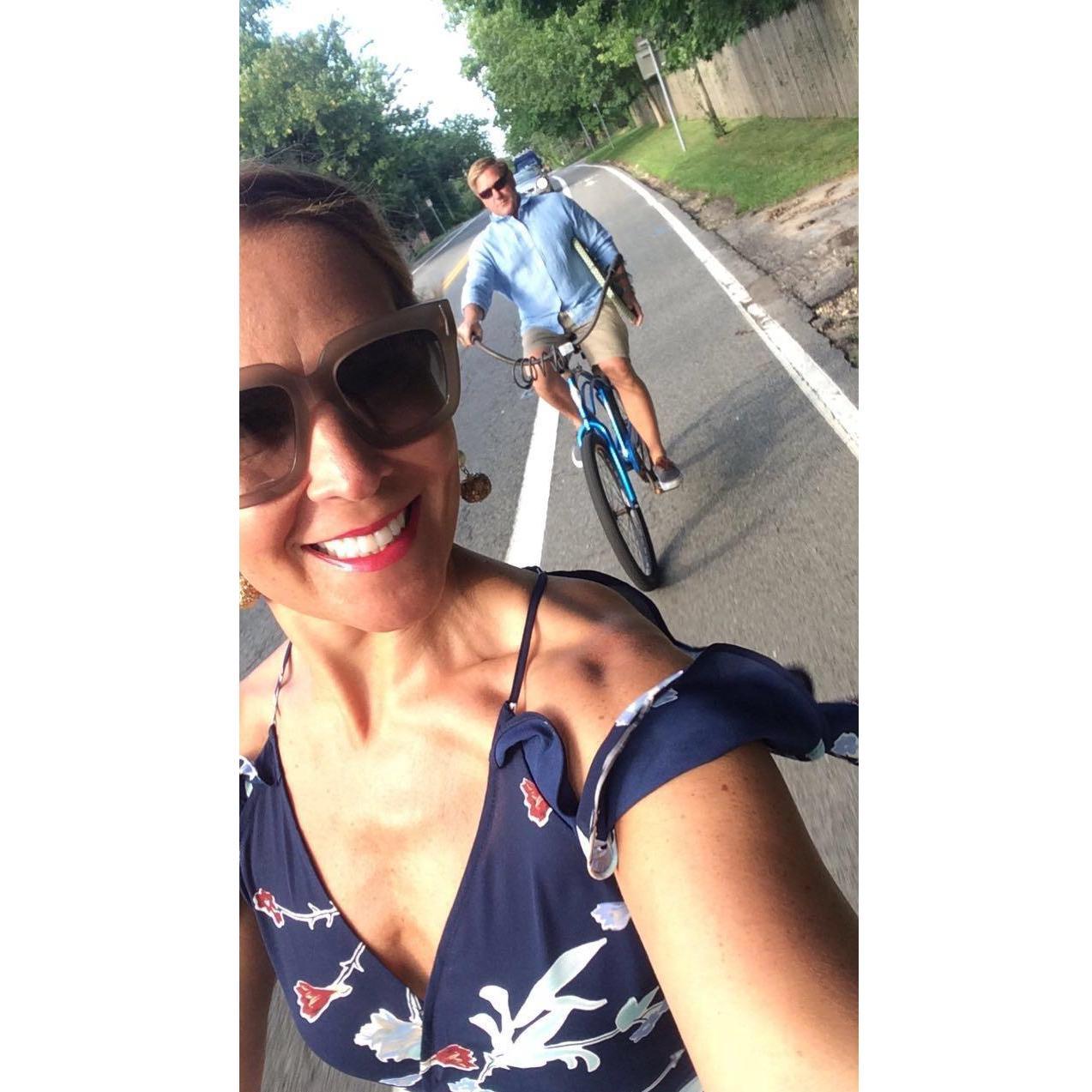 Bike ride to a party in Sag Harbor, NY